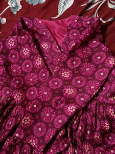 Vibrant Pink Bandhani Kurta Set