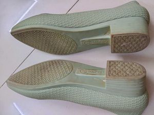 Olive Green Knit Ballet Flats