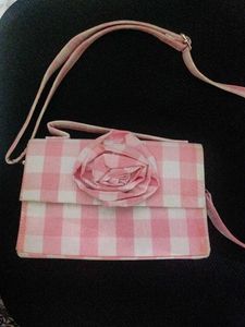 Cute Pink Gingham Crossbody Bag