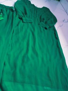 Emerald Green Kurta Palazzo set 3 pcs