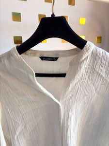 zudio Elegant White Puff Sleeve Blouse