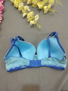 Light Blue Padded Lace Trim Bra💥