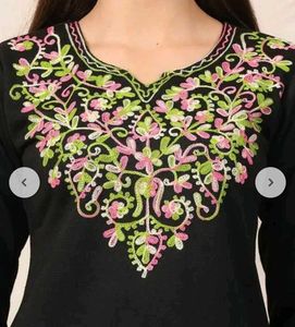Embroidered Black Kurta