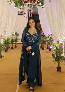 Elegant Navy Blue Jumpsuit with Jacket