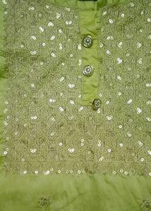 Green Embellished Kurta
