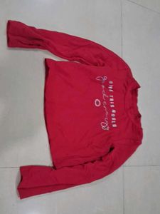 Red Long Sleeve Graphic Top