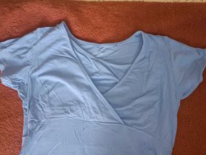 Blue Wrap Front T-Shirt