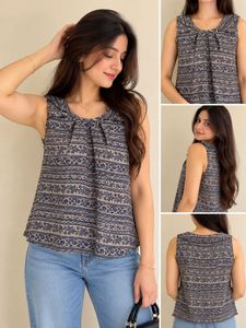 Stylish Sleeveless Floral Print Top
