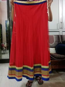 Stunning Red &amp; Blue Lehenga Choli