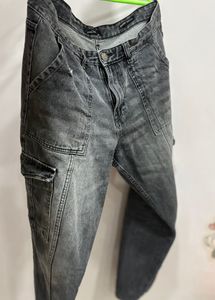 Stylish Grey Cargo Jeans