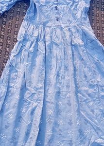 Light Blue Printed Kurta