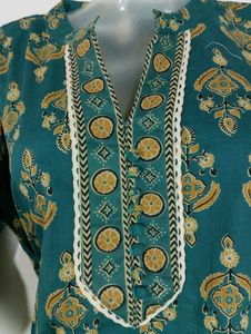 Sea Green Printed Kurta Set (Women)