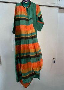 Boho Striped Cotton Gown