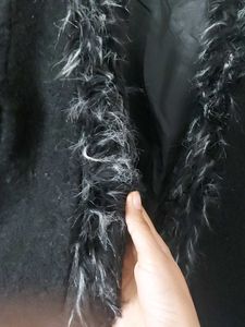 Black Fur Trimmed Jacket