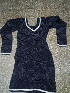 black heavy silk salwar kameez set