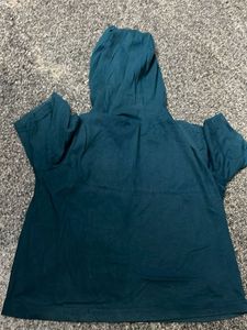 Teal Cropped Hoodie