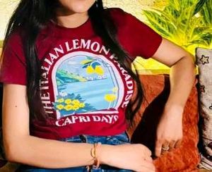 Maroon Graphic Print T-Shirt