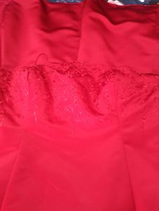 Elegant Red Strapless Gown