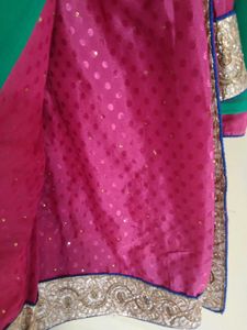 Embellished Green &amp; Pink Indian Outfit
