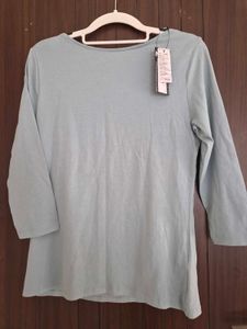Soft Blue 3/4 Sleeve Top M