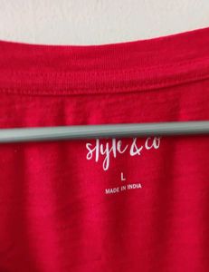 STYLE &amp;CO BRAND NEW SOLID RED T- SHIRT