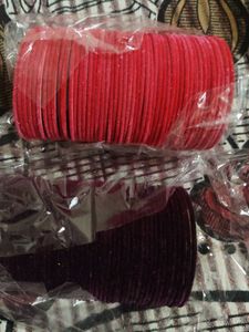 Vibrant Red Velvet Bangles
