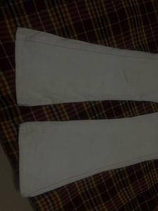 low waisted white bootcut