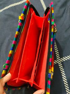 Embroidered Clutch Bag with Mirror Work