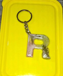 Resin Letter 'R' Keychain