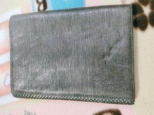 Silver Woven Clutch