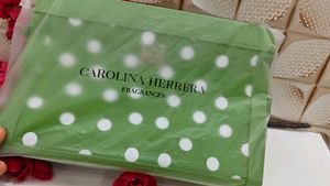 Carolina herrera Green Polka Dot Clutch Bag