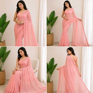 😱. pink 💕party soft saree  😱