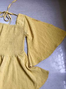 Yellow square Neck Top