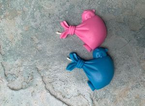 4 Baby Shower Candles - Pink &amp; Blue