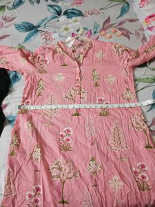 pure cotton Pretty Pink Printed Kurta