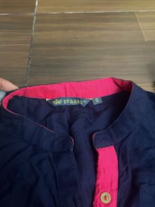 Elegant Navy Blue Printed Kurta