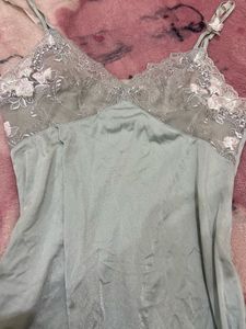 Elegant Lace Trimmed Slip Dress