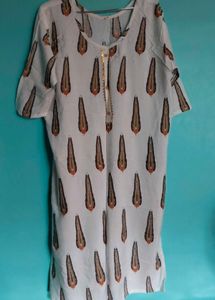 Stylish Printed Kurti white