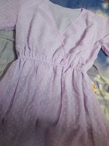 Lavender Polka Dot Mini Dress