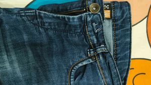 Dark Wash Slant Brand Denim Jeans