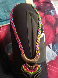Colorful Braided Statement Necklace