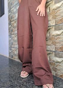 Brown Wide Leg Pants - 14