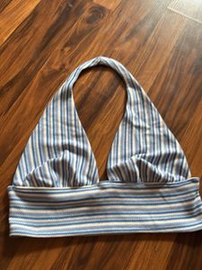 Striped Halter Bikini Top