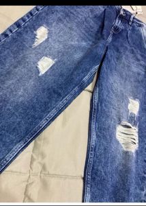 ONLYAcid-Wash Distressed Loose-FitJeans