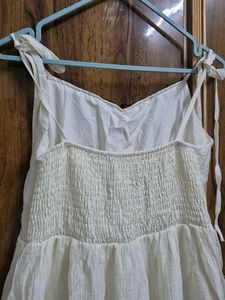 White Tiered Maxi Dress with Pom Poms