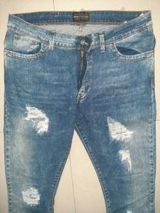 Rare ZARA Blue Distressed Denim | Men