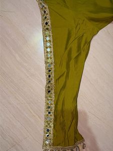 Olive Green Embellished Dhoti Pants 28 to 32