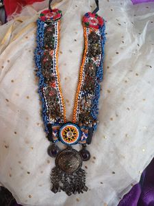 Real afghan long Vintage Tribal Necklace