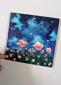 Mini Starry Night Floral Painting