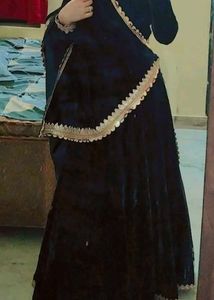 Elegant Black Velvet Lehenga Choli